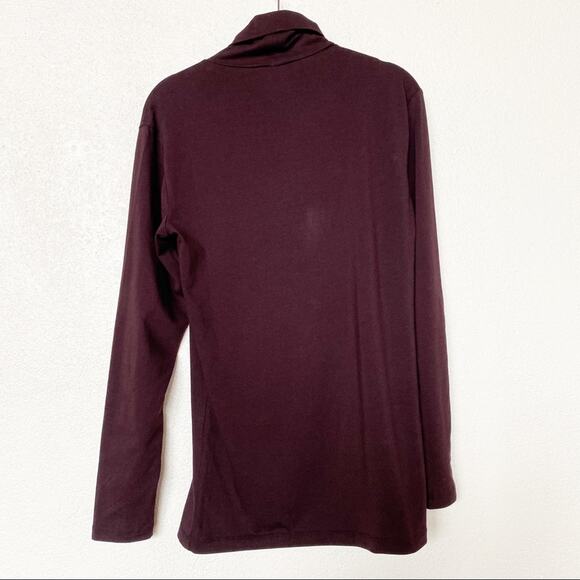 Zara Deep Maroon Long Sleeve Turtleneck Top Size Small - Picture 5 of 5